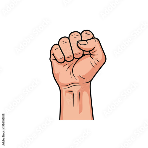 Raised Clenched Fist Illustration for Protest and Power Concept