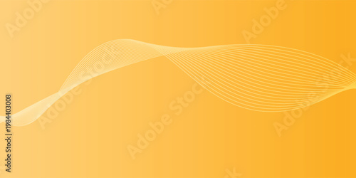 Solid yellow orange gradient simple tone color background. White flowing lines design