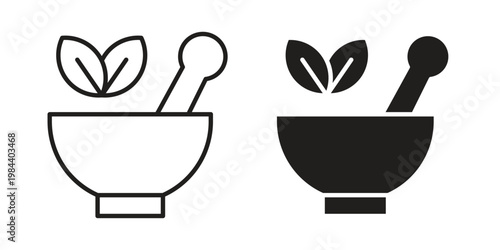 Herbal medicine icon outline and solid set. Graphic icons