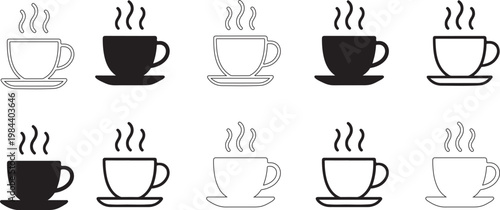 Isolated Hot Coffee Cup Illustration, Hot Coffee Cup Illustration icon, steaming drink design, cafe beverage concept, coffee break, warm drink graphic, cafe menu design, coffee shop icon