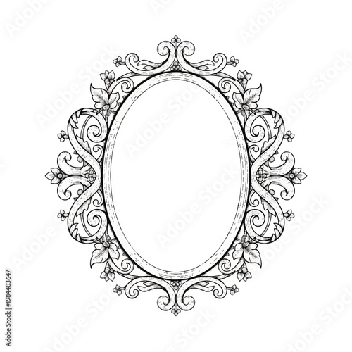 Ornate Oval Frame Border Design 1.