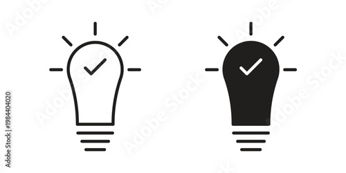 Idea icon outline and solid set. Graphic icons