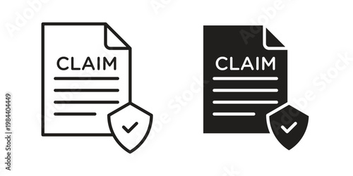 Insurance Claim icon outline and solid set. Graphic icons