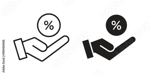 Interest icon outline and solid set. Graphic icons
