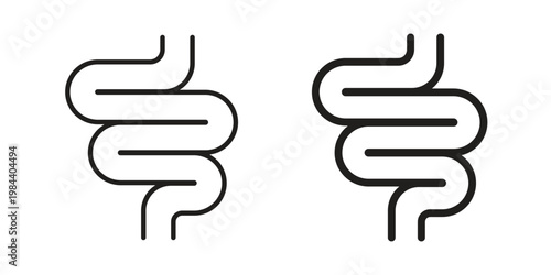 Intestines icon outline and solid set. Graphic icons