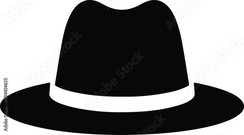 Silhouette classic fedora hat design element representing style elegance fashion and mystery vector design
