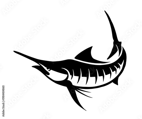Art & Illustration Strong marlin fish with simple design for you