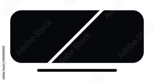 Modern black and white sleep mode icon, minimalist user interface element for digital devices, simple vector graphic for web and app design, technology interface symbol