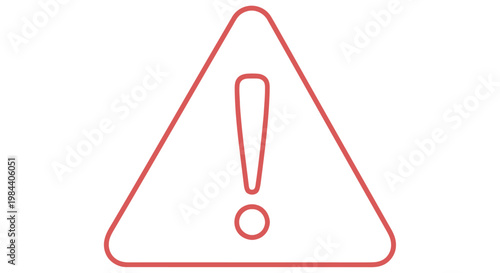 Red warning sign with an exclamation point inside a triangle on white