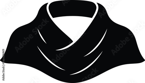 Silhouette elegant fashion scarf accessory winter clothing warm simple minimalist icon symbol vector design