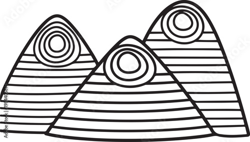 Abstract Geometric Mountain Peaks Line Art Illustration