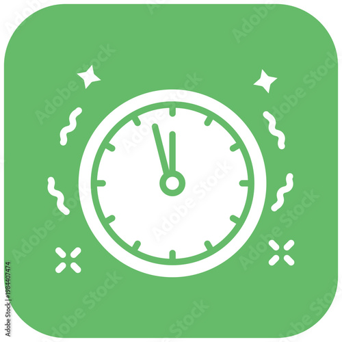 New Year Clock Icon