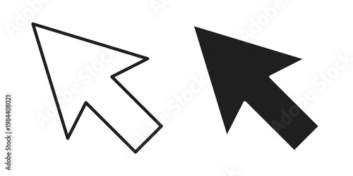 Mouse icon outline and solid set. Graphic icons