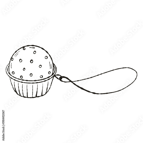 Tea Strainer Infuser, Hand-Drawn Line Art Illustration for Traditional Brewing and Wellness Branding
