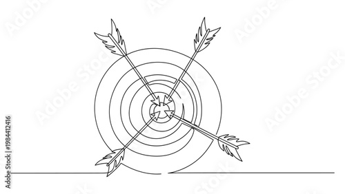 Archery target with three arrows hitting bullseye.