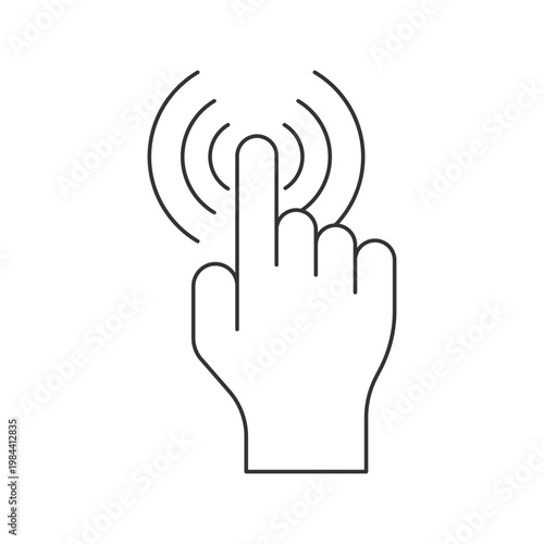 hand pointing and touching screen