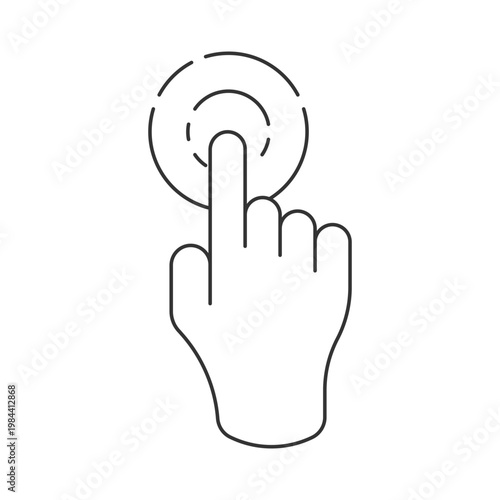 hand pointing and touching screen