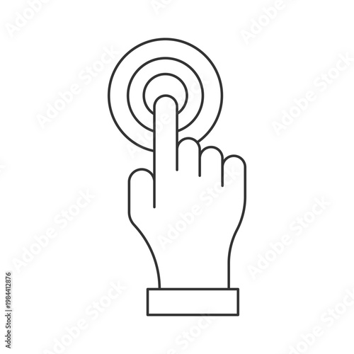 hand pointing and touching screen