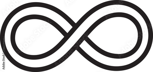 Black Infinity Symbol Icon Minimalist Eternity Loop Illustration
