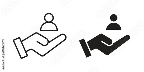 Retention icon outline and solid set. Graphic icons