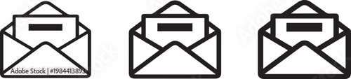 email message notification and digital inbox outline icon set collection
