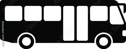 Bus icon on white background with clean transport symbol for public transit apps travel design and navigation graphics