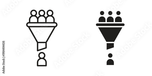 sales conversion icon outline and solid set. Graphic icons