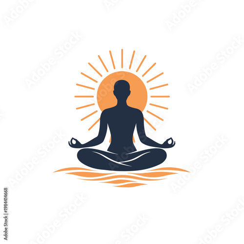 Meditation Yoga Pose Vector – Healthy Lifestyle and Zen Harmony Illustration