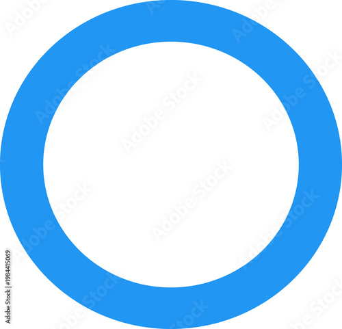 Blue Circle Ring Icon on Transparent Background – Bold O Symbol for Correct, Yes, OK, or Confirmation ブルーのまる印アイコン 透過背景 〇 丸マーク ビジネス・IT・確認ボタン向けシンボル素材