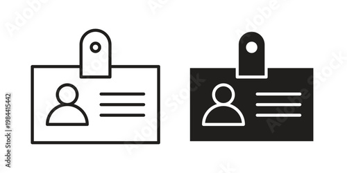 Security badge icon outline and solid set. Graphic icons