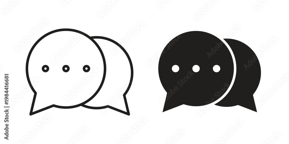 Obraz premium Speech bubble icon outline and solid set. Graphic icons