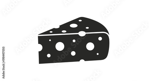 Black silhouette of cheese wedge.