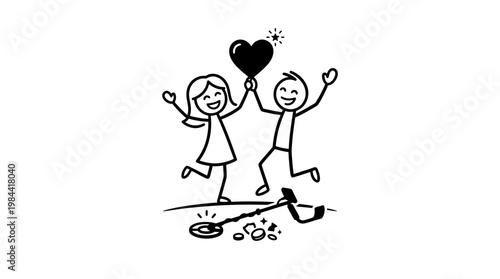 Happy Couple Finds Treasure with Metal Detector