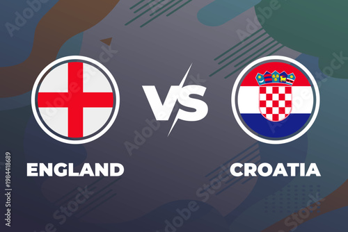 England vs croatia flag and world map use for soccer championship 2026 template banner design.
