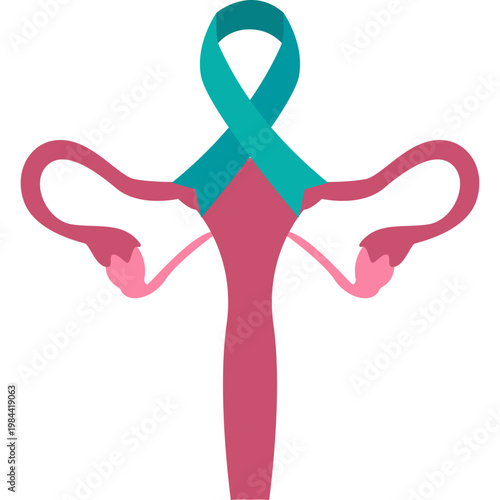 Ovarian Cancer Awareness Uterus Illustration