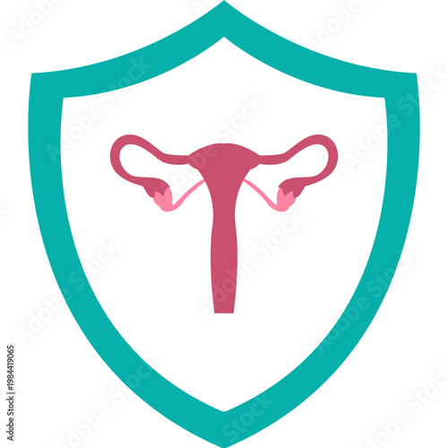 Female Reproductive Health Protection Shield Icon
