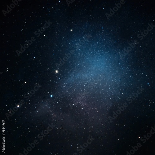 Starry Night Sky with Bright Stars and Faint Milky Way in Clear Dark Atmosphere