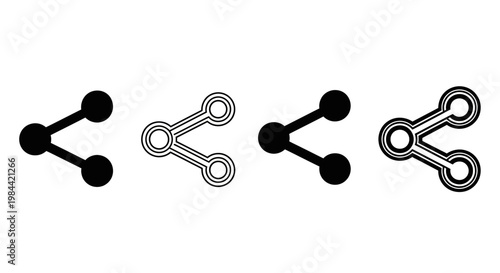 A versatile collection of digital share icons, perfect for web and mobile application interfaces, symbolizing connectivity, social media interaction, and content dissemination