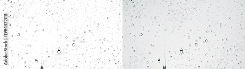 Water drops rainy glass window overlay on transparent background