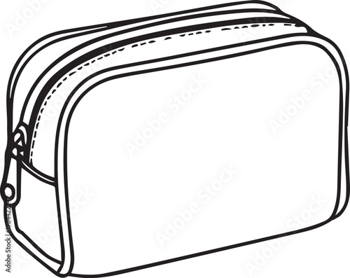 Elegant cosmetic bag with smooth contour, ready to be filled with beauty essentials. 