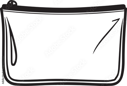 A minimalist pouch, presented in monochrome and meticulously crafted for a sleek and modern aesthetic.