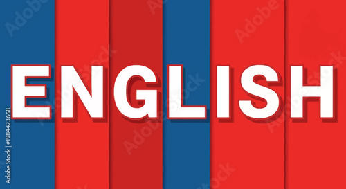 English language text on red and blue background