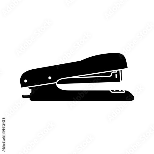 Minimalist Black Stapler Vector Illustration Isolated on White