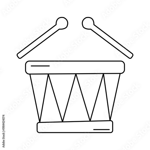 Minimalist Snare Drum with Drumsticks Icon