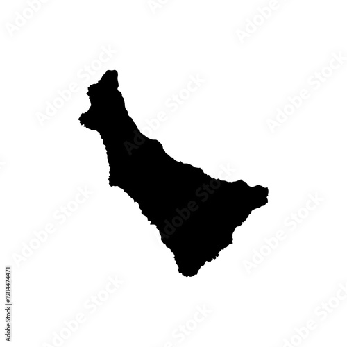 La Palma Island Spain Map Silhouette Vector Illustration