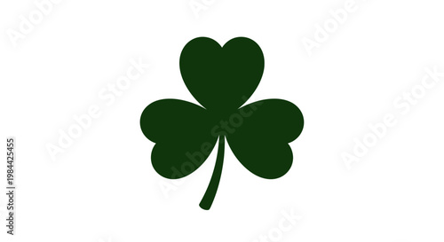Dark Green Four Leaf Clover Symbol.