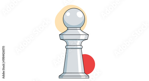 white chess pawn piece standing tall in a simple and clean design for strategy, gaming, and business competition concept themes.