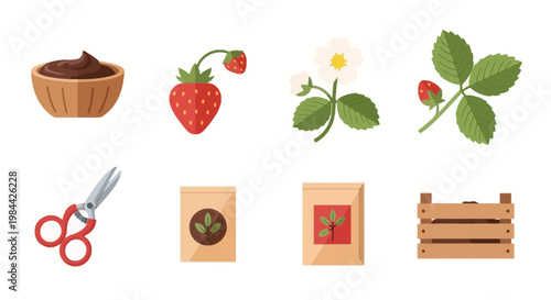 Assorted Gardening and Plant Elements Collection for Nature Enthusiasts