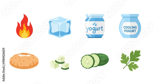 Assorted dairy and fresh herbs for cooking and health