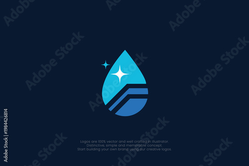 Clean Water Drop Plumbing Logo